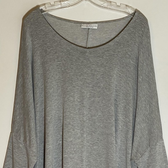 Bryn Walker Top Womens Large Gray Dolman Sleeve Scoop Neck Tunic USA Oversized - Picture 2 of 15
